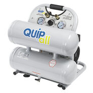 AIR TOOLS AND EQUIPMENT | Quipall Ultra Quiet 1 HP 4.6 Gallon Oil-Free Twin Stack Air Compressor