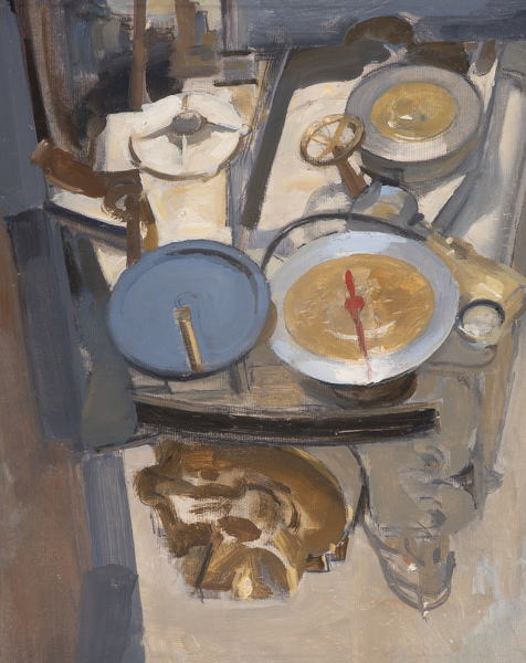Artist Alfred Kingsley Lawrence: Still life with WW2 field instruments