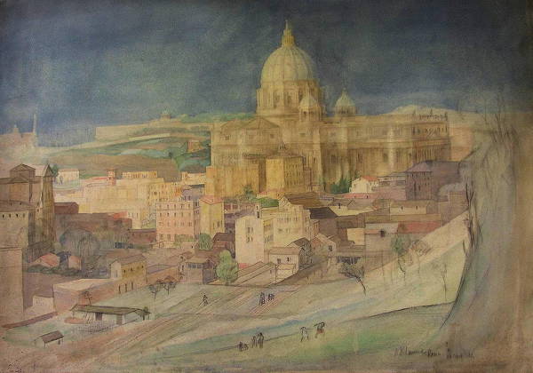 Artist Alfred Kingsley Lawrence (1893-1975): Rome April 1922