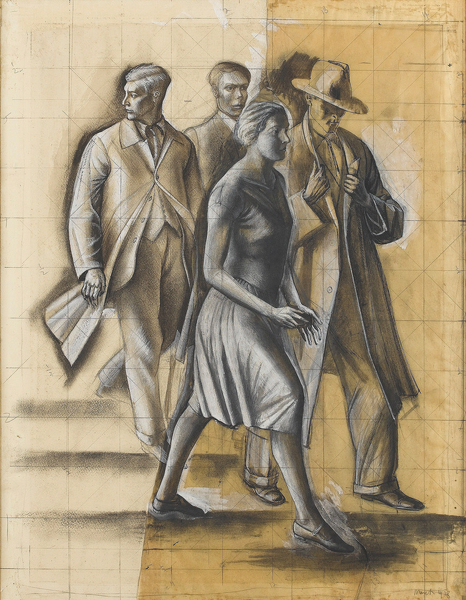 Artist Alan Sorrell (1904-1974): Study for People Seeking After Wisdom, 1928