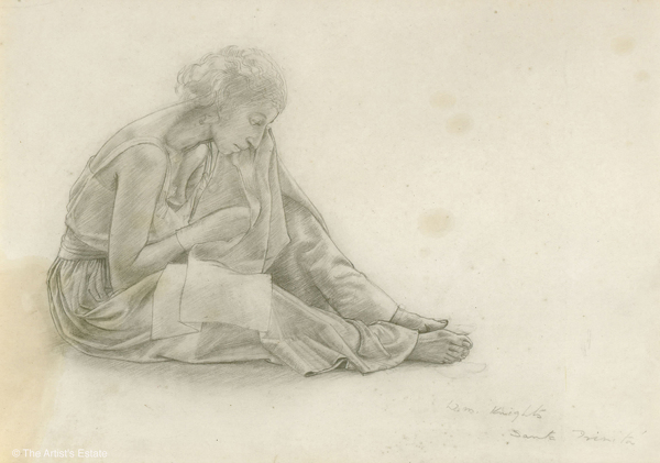 Artist Winifred Knights: Study of a Seated Woman for The Santissima Trinita