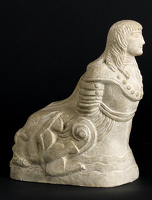 Artist James Woodford: Figurehead head with dolphins and seagulls to the base, circa 1938