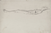 Artist Winifred Knights: Study of sleeping nude for Jairus Daughtert