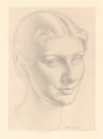 Artist Edward Irvine Halliday: Portrait of a young lady, c.1930
