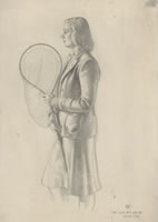 Artist Edward Irvine Halliday: The Lady Eve Leslie, Study for Conservation Piece, 1946