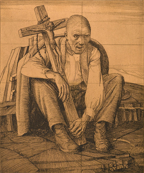 Artist Robert Austin (1895-1973): Man with a Crucifix, 1924