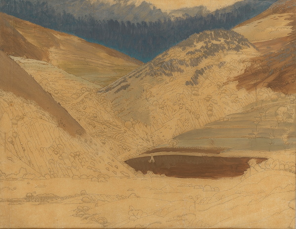 Artist Winifred Knights (1899-1947): Landscape, Piediluco, 1924