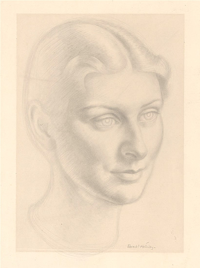 Artist Edward Irvine Halliday (1902-1984): Portrait of a young lady, c.1930