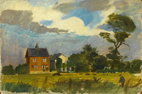 Artist Alan Sorrell: The Artists House and Studio, Thors Mead, Essex, circa 1947