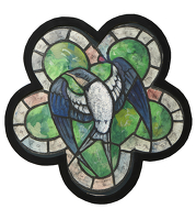 Artist Edward Irvine Halliday: Stained glass window design with Swallow