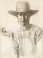 Artist Colin Gill: Portrait of Winifred Knights, 1921