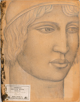 Artist Stanley Lewis: Grecian Profile - drawn on the cover of a Charcoal Sketch Book