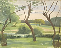Artist Sir Thomas Monnington: Landscape around Leyswood, late 1940s